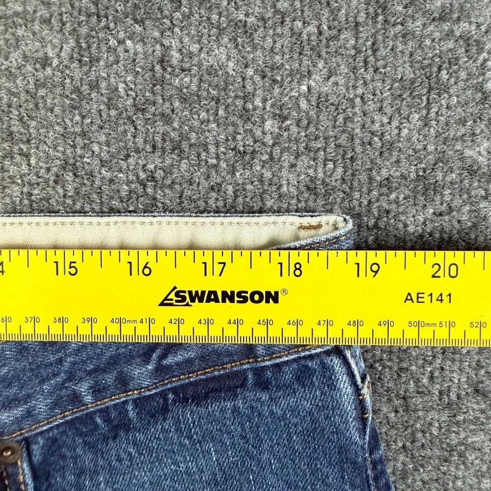 Tommy Hilfiger Jeans Mens 37X31 Blue Denim Classic Straight‎ Leg Mid Rise Cotton